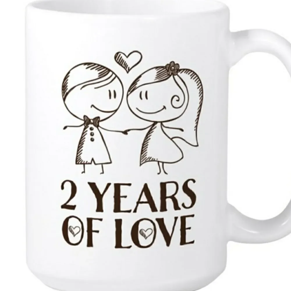 MugsBySandy, Coffee mug 15 oz, Years of love Anniversary mug.